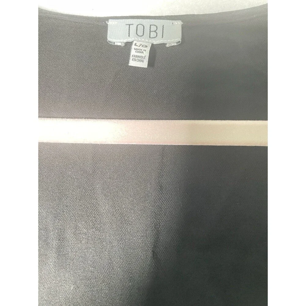 Tobi Beach Lg Cover Up Dress Womens Large Black V Neck Resort Summer Swimwear